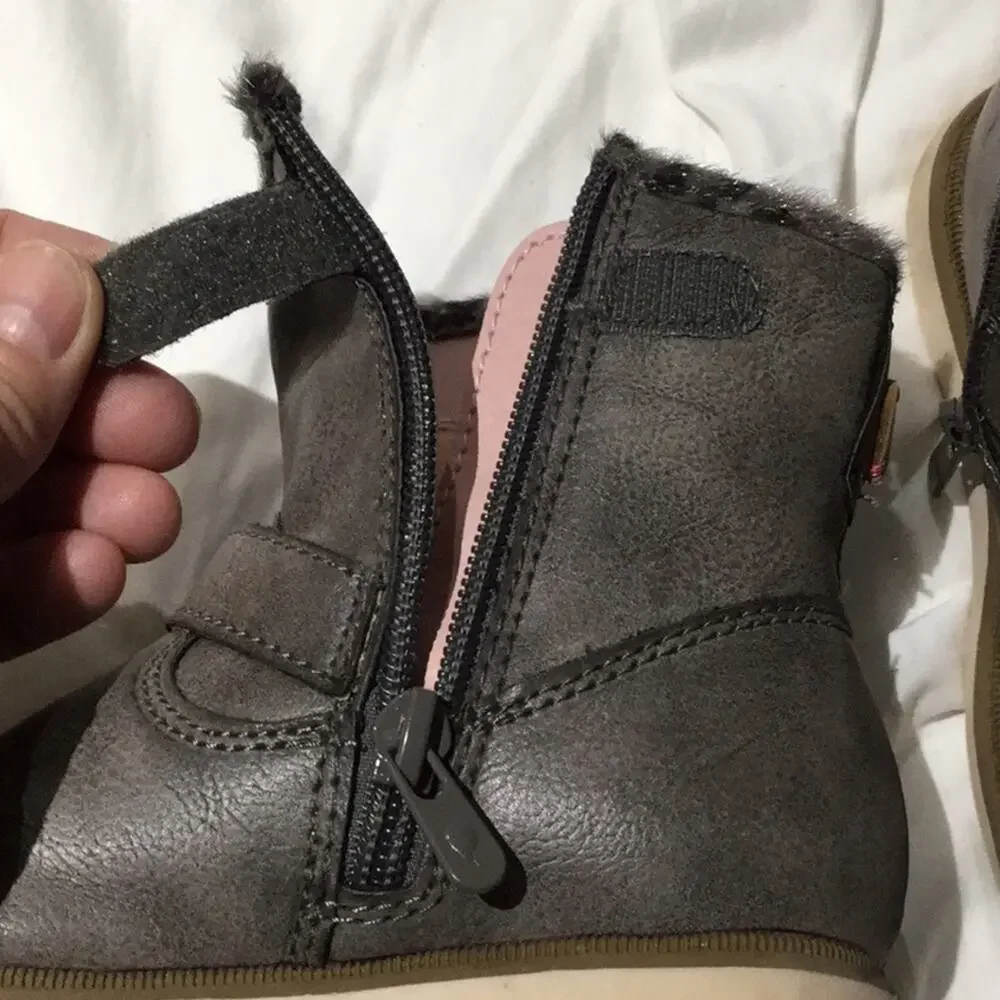 Girls taupe boots 9.5 worn once edgy look